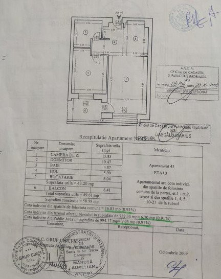 APARTAMENT 2 CAMERE, ETAJUL 3 DIN 8, BLOC NOU, TATARASI, GREEN PARK