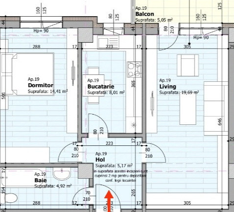Apartament 2 camere, 57,5mp, decomandat, Panoramic Galata Iasi 0% comision