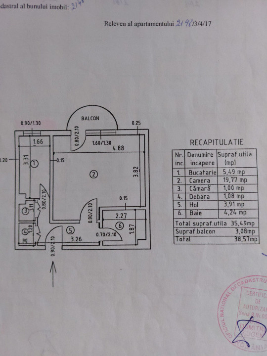 Apartament 1 camera decomandat Kaufland Pacurari