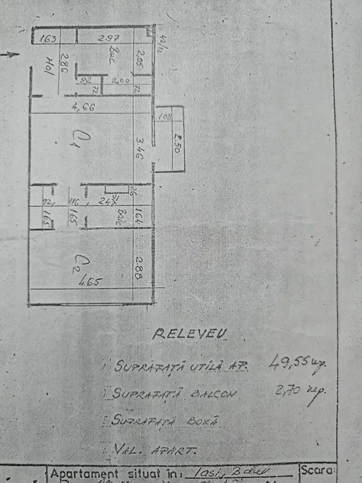 APARTAMENT 2 CAMERE, SD, PODU DE PIATRA, BOC FARA RISC