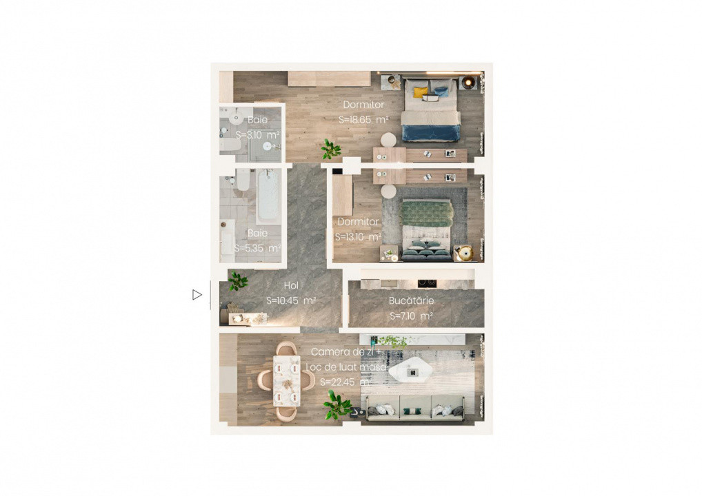 APARTAMENT 3 CAMERE, BLOC NOU, DECOMANDAT,VALEA LUPULUI,LOC DE PARCARE INCLUS