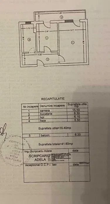APARTAMENT 1 CAMERA, DECOMANDAT, BLOC NOU, MOBILAT, ETAJ 1, POPAS PACURARI