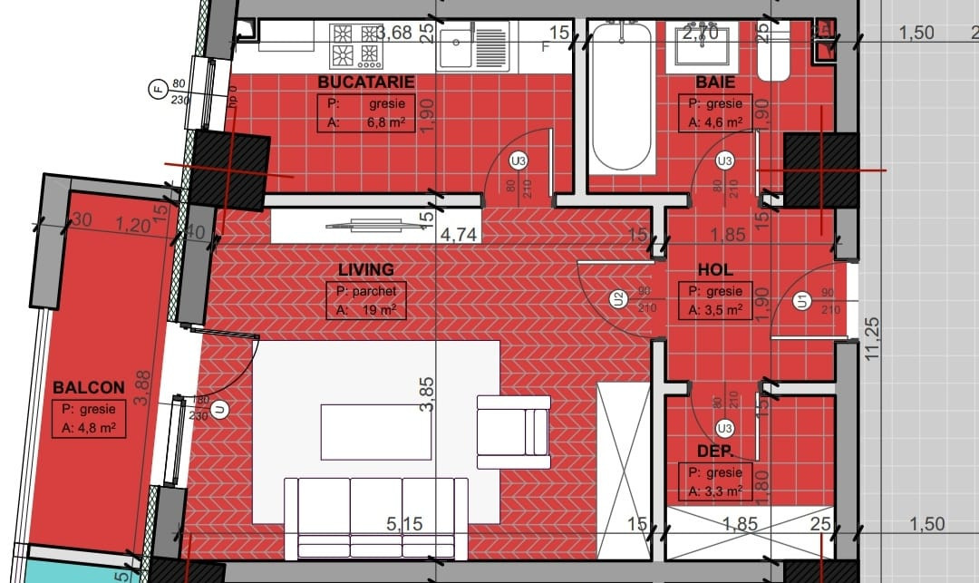 Apartament 1 camera dressing mobilat sau nemobil Gara-Arka Rezidence 