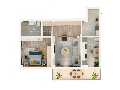 APARTAMENT 2 CAMERE, BLOC NOU, DECOMANDAT, COMISION ZERO 
