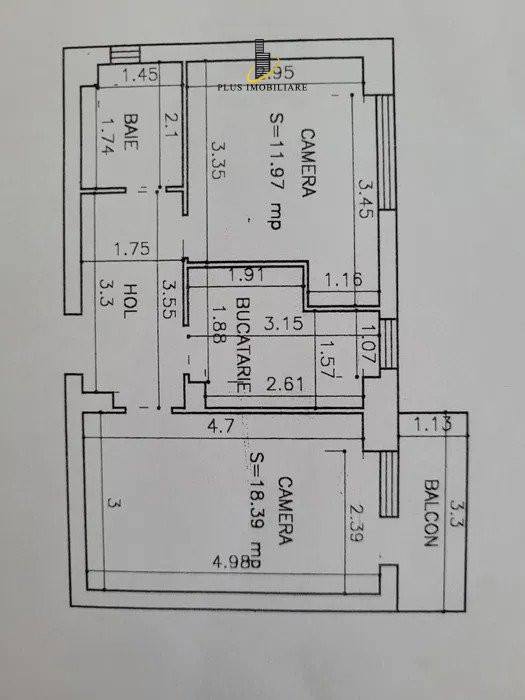 Pacurari- Alpha Bank 2 camere decomandat mobilat si utilat 