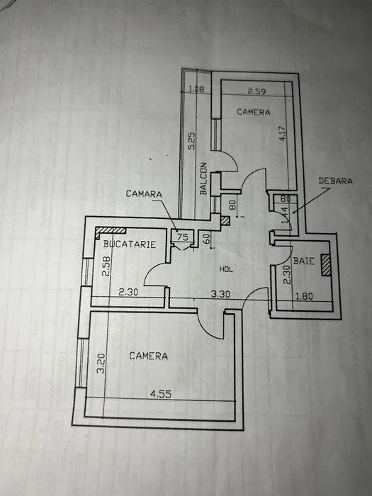 Apartament 2 camere decomandat transformat in 3 etaj 5/6 Gara