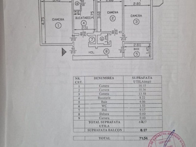 Apartament 3 camere decomandat Pacurari-Scoala Elena Cuza